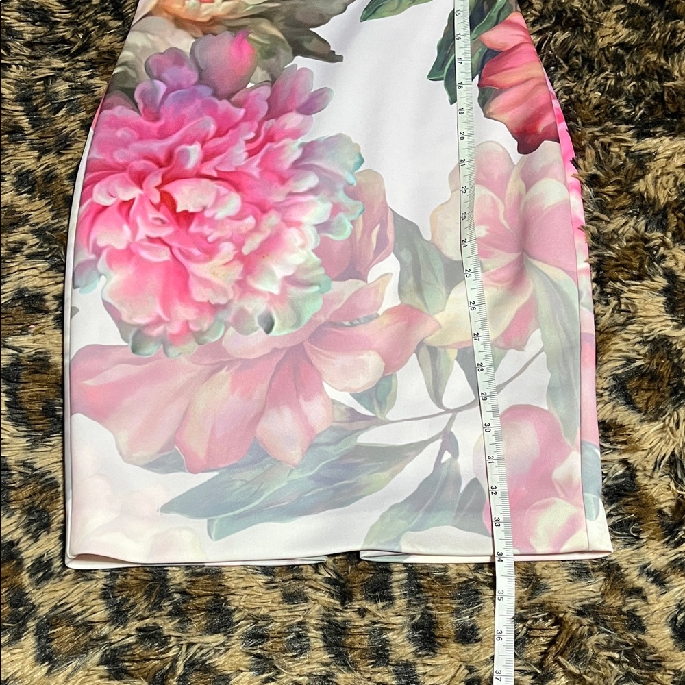 Ted Baker Black and Pink Floral Midi Dress - Picture 11 of 11
